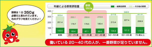 1日分で必要な350gの野菜で作りました。