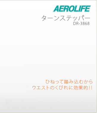 ターンステッパーは従来品と違いステップごとにウエストから腰まわりまでをグッとひねり、気になるお腹まわりだけでなく、メリハリボディの決め手となる「くびれライン」まで集中的にシェイプアップ！このひねり運動がウエストを引締め、左右のステップ運動がポッコリお腹のキーワードになる「大腰筋」はもちろん、ヒップアップ・太ももの引締めまで効果的！