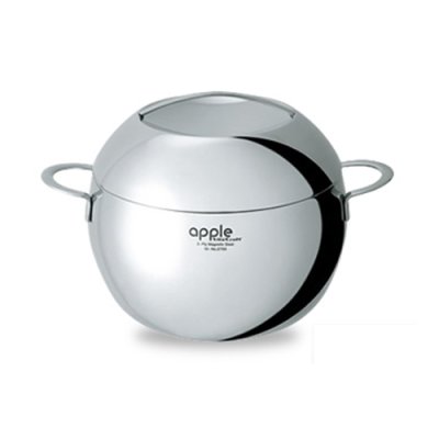 画像1: ビタクラフト アップル両手ナベ3.6リットル　丸くてかわいく、調理もお手の物 (1)