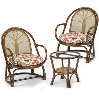 画像1: 籐 リビング3点セット (1)