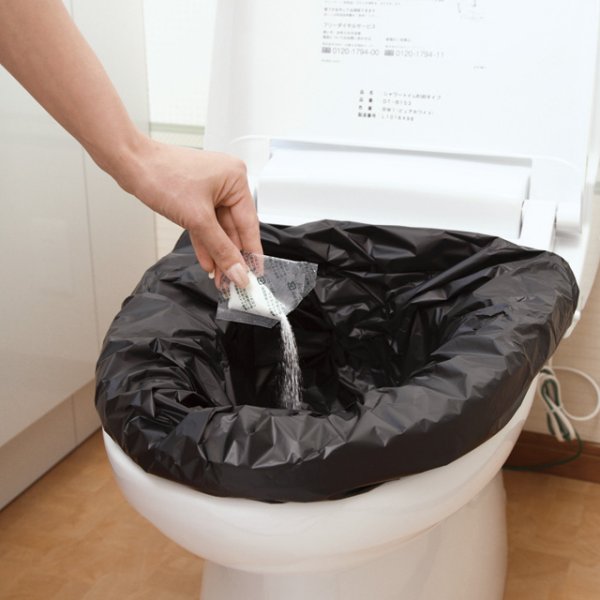 画像3: 災害用トイレ エコレット100回分 (4人〜5人家族向け)  トイレ用抗菌性凝固剤 消臭 10年保存可能 防災 衛生的 介護 ポータブルトイレ 断水 (3)