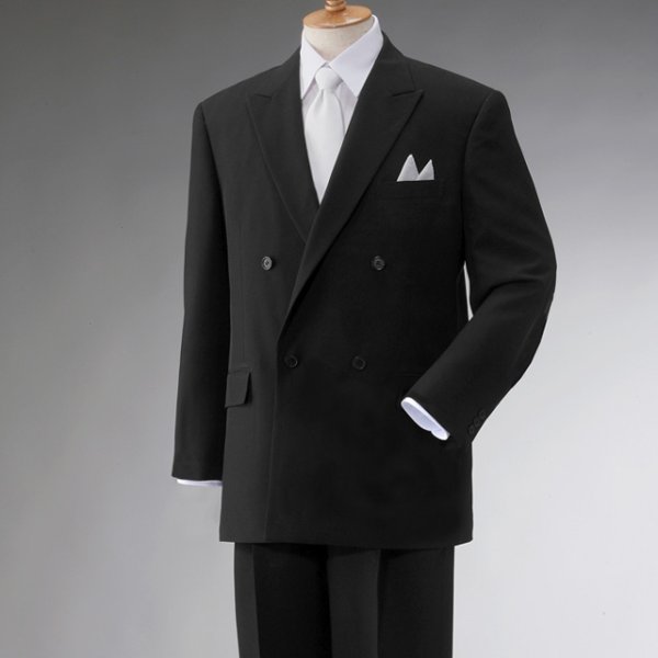 画像4: 礼装 フォーマルスーツ上下セット（ジャケット：シングル／ダブル）黒で差をつけるブラックが際立ち、水にも強いスーツ。 (4)