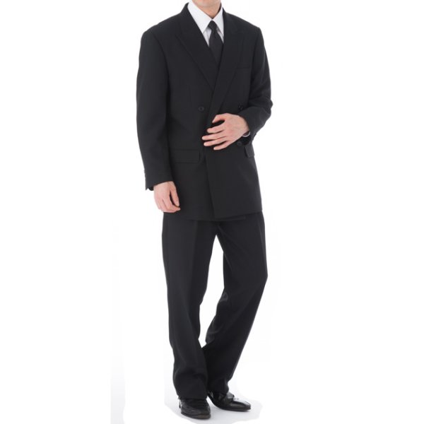 画像6: 礼装 フォーマルスーツ上下セット（ジャケット：シングル／ダブル）黒で差をつけるブラックが際立ち、水にも強いスーツ。 (6)