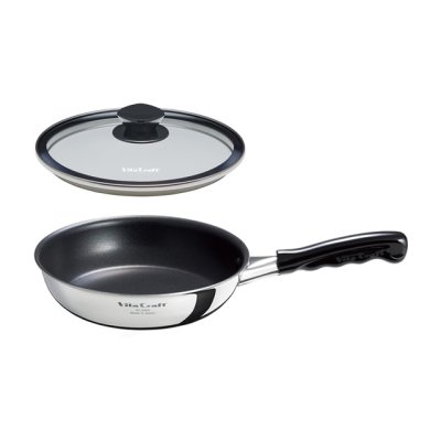 画像1: ビタクラフト カーペンター フライパン 26cm+内径26cmフライパン用ガラス蓋 セット (No.3461+No.3116) 「カーペンター」のフライパンと純正フライパンカバーの、お得なセット。 (1)