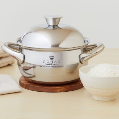 画像7: ビタクラフト ごはん鍋 フタも本体も完全5層構造 -ごはん炊きのための鍋-お鍋で炊いたふっくらごはん♪ (7)