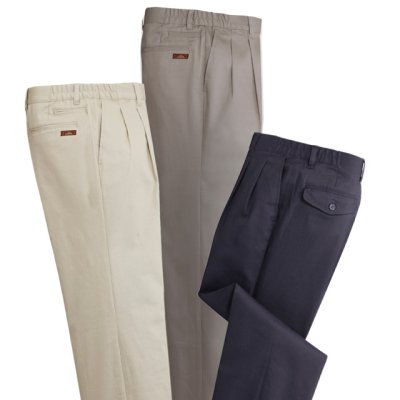 画像1: クラブラメール脇シャーリングストレッチチノパンツ３本組 (1)