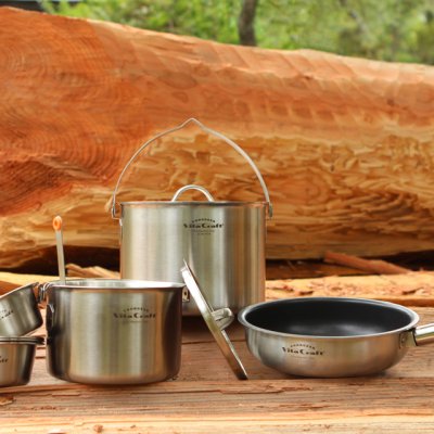 画像4: ビタクラフト クックギア ランドクッカーセット  ビタクラフトの高性能をアウトドアでも楽しめる「ビタクラフト クックギア」のステンレスクッカーセット。 (4)