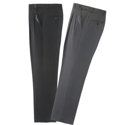 画像1: 刺繍入りのびのびスラックス 同サイズ2色組 (1)