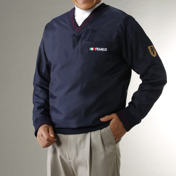 画像2: Franco Collezioni Vネックプルオーバーブルゾン 同サイズ2枚組 ウォーキングや野外活動で大活躍！着やすさも抜群。 (2)