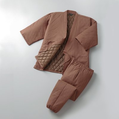 画像3:  匠 裏キルト中綿入り男女兼用綿作務衣 (3)