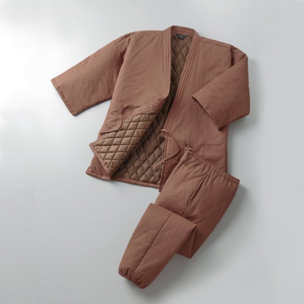 画像3:  匠 裏キルト中綿入り男女兼用綿作務衣 (3)