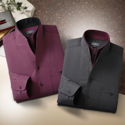 画像2: Franco Collezioni (フランコ・コレツィオーニ) 二重変化衿ドレスシャツ 2枚組 洗練されたこだわりメンズドレスシャツ (2)