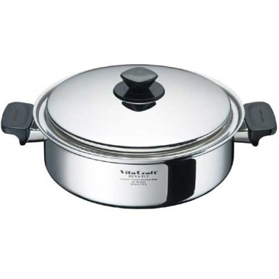 画像1: ビタクラフト ヘキサプライ 両手ナベ 4.0L 水炊きやしゃぶしゃぶなどのテーブルを囲んだ鍋料理に最適なサイズです (1)