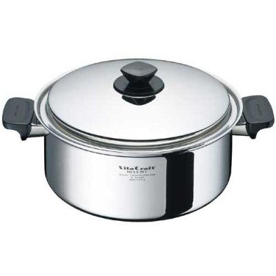 画像1: ビタクラフト ヘキサプライ 両手ナベ 5.5L シチュー、カレー、おでんに最適な大きめサイズ。 ごはんなら10カップまで。 (1)