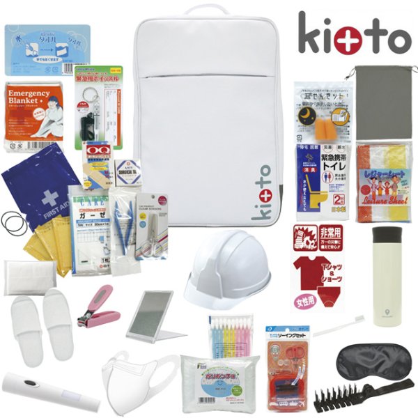 画像2: 災害・緊急避難用 エコワン 防災レディースセット 緊急時にサッと持ち出せるよう、基本的な防災用品をリュックにセット 防災危機管理者が監修						 (2)