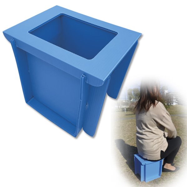 画像2: エコレット どこでもトイレII    組立式トイレ＋目隠ポンチョ＋抗菌性凝固剤10回分 携帯トイレセット (2)