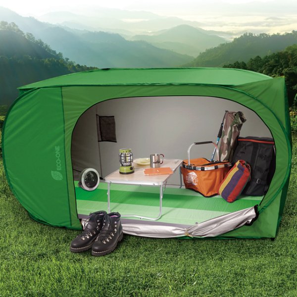 画像3: エコワン 防災プライバシーテント 避難時・アウトドア用に エアーマット付きでプライベート個室の出来上がり (3)
