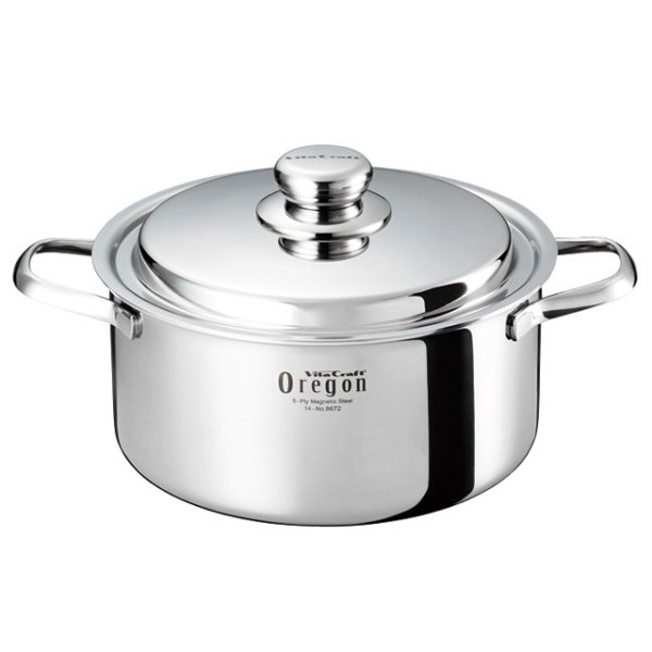 画像1: ビタクラフト オレゴン 両手ナベ 22cm 栄養価を逃さず、熱伝導率にも優れた両手鍋 (1)