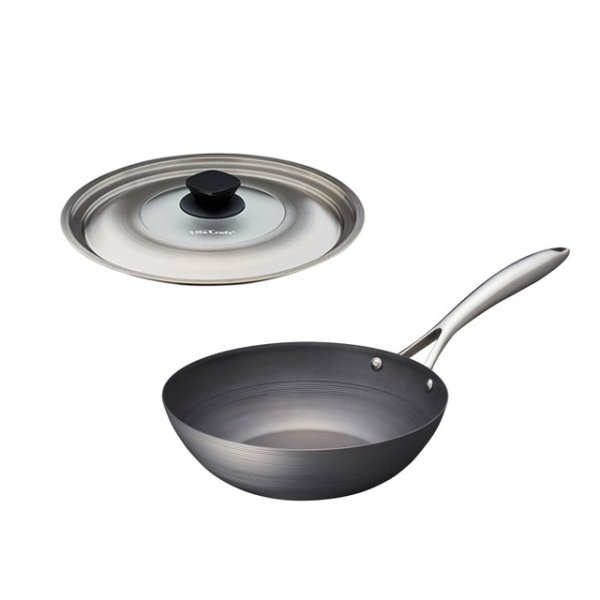画像1: ビタクラフト スーパー鉄 ウォックパン 24cm+ウォックパンカバーM セット (No.2005+No.3202) 「スーパー鉄」のウォックパンと純正フライパンカバーの、お得なセット。 (1)