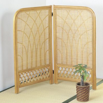 画像1: 籐 スクリーン ロータイプ２連 (1)
