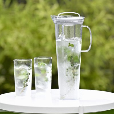 画像2: HARIO(ハリオ)コールドブリューティーピッチャー リリーペールグレー　 透明感の高いトライタン製、茶こし付きで水出し茶ポットとして使用できます。 (2)