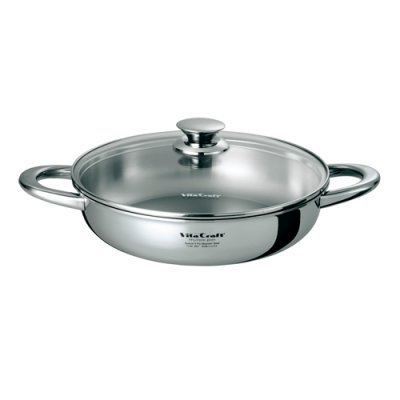 画像1: ビタクラフト マルチパン 25cm 「焼く・煮る・蒸す」がこれ１台。中身が見えるガラス蓋付で調理もしやすいお鍋です。 (1)