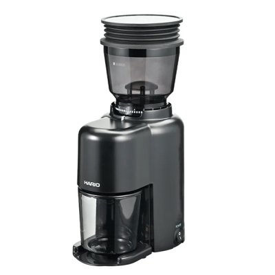 画像1: HARIO(ハリオ)V60 電動コーヒーグラインダーコンパクトN 内部に静電気除去機能を搭載し、 フタにはクリーナー機能が付いた電気コーヒーグラインダー。 (1)