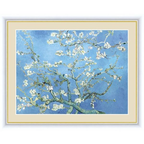 画像1: アート額絵 ゴッホ F6サイズ 花咲くアーモンドの木の枝 (1)