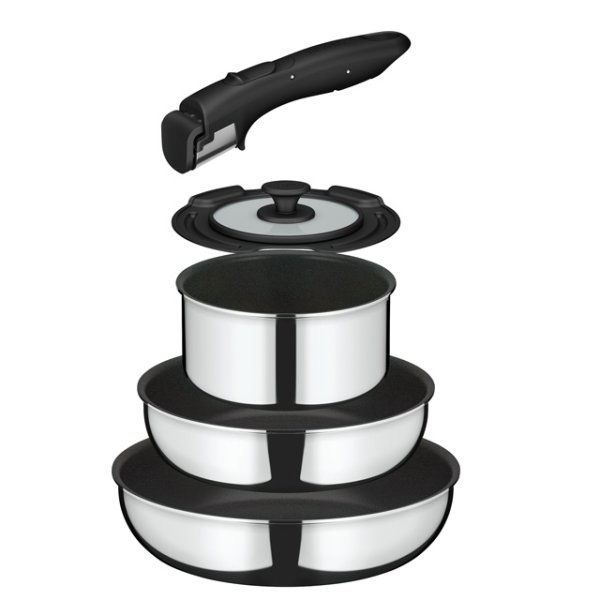 画像1: サーモス デュラブルシリーズ 取っ手のとれるフライパン5点セット IH・ガス火両方OK！ベーシックなフライパン2点・鍋１点に鍋用のフタとハンドルが付いた５点セット。 (1)