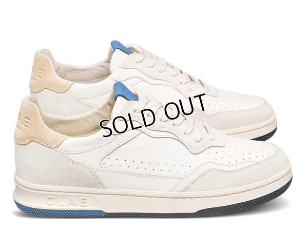画像2: CLAE - HAYWOOD ヘイウッドスニーカー ホワイトブルー オールレザーのアッパーに繊細なディテールを施した、最新のコートスタイル (2)