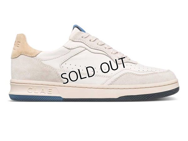 画像4: CLAE - HAYWOOD ヘイウッドスニーカー ホワイトブルー オールレザーのアッパーに繊細なディテールを施した、最新のコートスタイル (4)