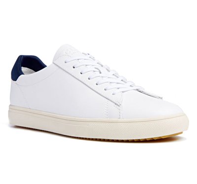 画像1: CLAE(クレイ )レースアップ スニーカー ホワイトネイビー23.0-25.5cm クレイ スニーカー レザーシューズ (1)