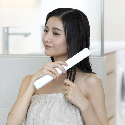 画像3:  LAVIEL plus（ラヴィエル プラス）超音波トリートメントヘアアイロン お風呂で簡単ヘアエステ帰りのヘアーセット。 (3)