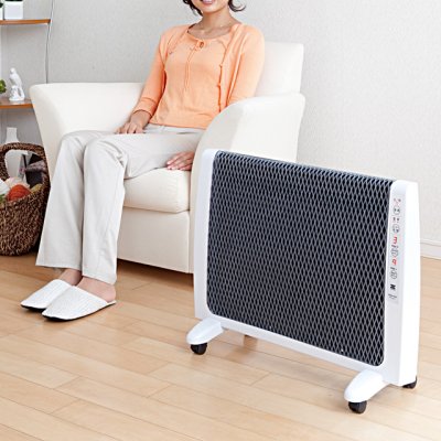 画像2: ゼンケン 超薄型 遠赤外線暖房機 アーバンホット  キャスター付きで移動ラクラク リビングや寝室にピッタリ 温風も出ないのでお部屋の空気も汚しません (2)