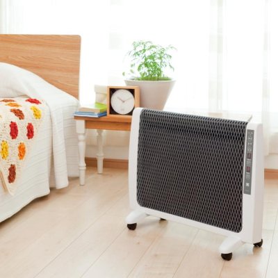 画像4: ゼンケン 超薄型 遠赤外線暖房機  ホワイト基調の薄型デザイン。火と温風を使わず遠赤外線効果で、身体の芯まで温めます。 (4)