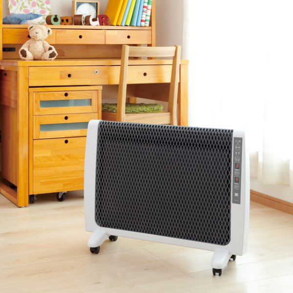 画像5: ゼンケン 超薄型 遠赤外線暖房機  ホワイト基調の薄型デザイン。火と温風を使わず遠赤外線効果で、身体の芯まで温めます。 (5)