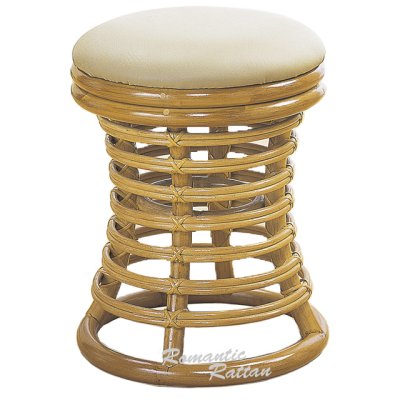 画像1: 籐スツール (1)