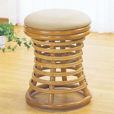 画像2: 籐スツール (2)