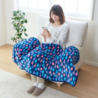 画像2: 椙山紡織 電気ひざ掛け ミッドナイトブルー 北欧テイストのデザインがおしゃれなホットブランケット (2)