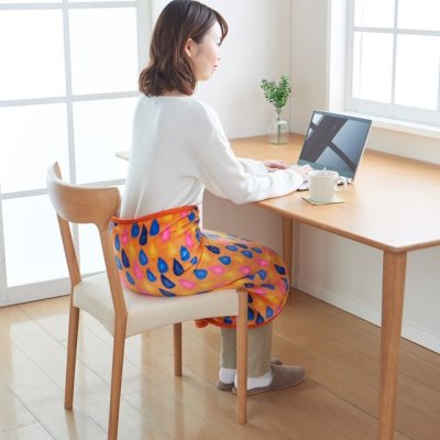 画像4: 椙山紡織 電気ひざ掛け サンセットオレンジ ポップで可愛いくおしゃれな電気ひざ掛けです。 (4)