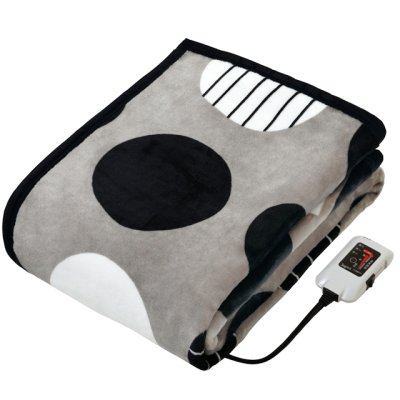 画像1: 椙山紡織 プレミアムボア電気敷毛布ロング モダンサークル  質感・デザイン・機能性を兼ね備えたプレミアムな電気毛布 (1)