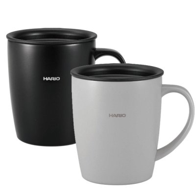 画像1: HARIO(ハリオ)フタ付き保温マグ300 2個セット オフィスやご自宅内での使用に便利なフタ付きの真空ステンレスマグ。 (1)