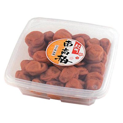 画像1: うす塩味梅干 600g 家庭用無選別 塩分約8% ポリ容器 化粧箱入り (1)