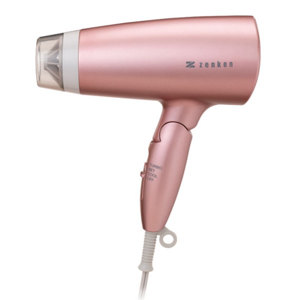 画像3: ゼンケン 電磁波低減ヘアケアドライヤー ピンク 遠赤外線仕様 低温風 マイナスイオン 高風量ノズル 掃除用ブラシ付属 1年保証 (3)