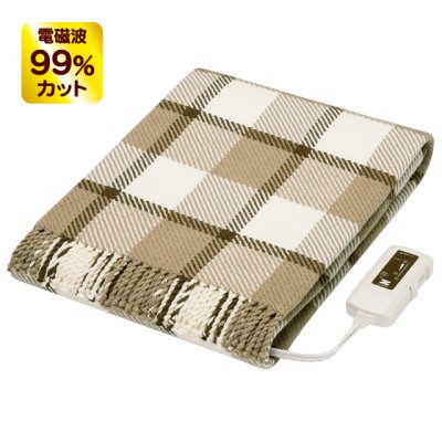 画像1: ゼンケン 電磁波99%カット 電気ひざかけ ブラウン 綿100%で肌触りのやさしいひざ掛け。スナップボタン付きでポンチョにしたり、腰に巻いたりと使い方いろいろ。 (1)